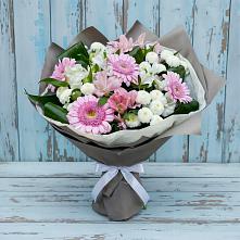 Букет цветов из:  Герберы, Альстромерии и Хризантемы #REPLACE_PRED# Арти