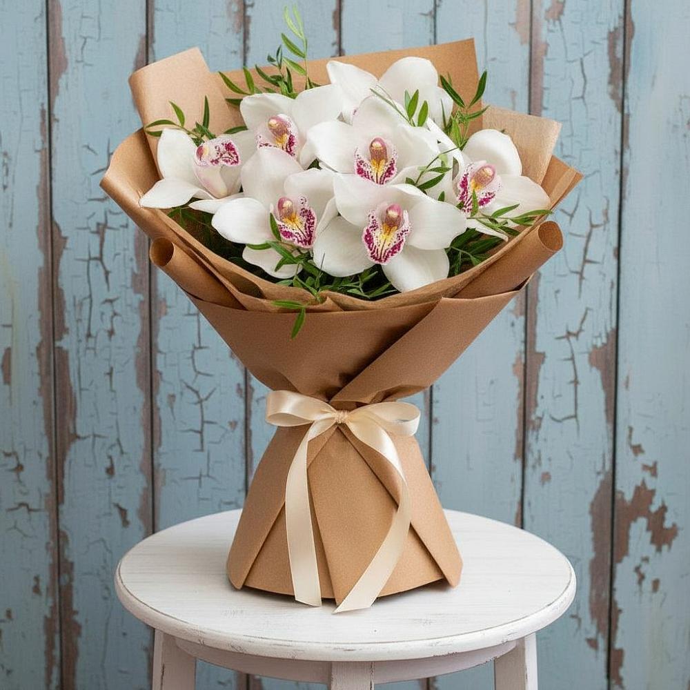 Букет цветов из: Орхидеи и Розы в Арти