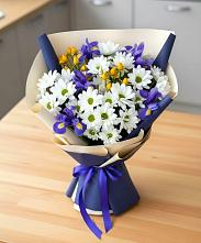 Букет цветов из:  Розы, Ирисы и Хризантемы в Арти