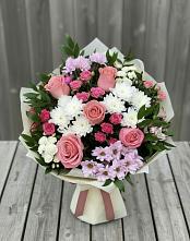 Букет цветов из:  Альстромерии, Гвоздики, Розы и Хризантемы в Арти