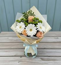 Букет цветов из:  Герберы, Розы и Хризантемы в Арти