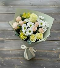 Букет цветов из:  Альстромерии, Розы и Хризантемы в Арти