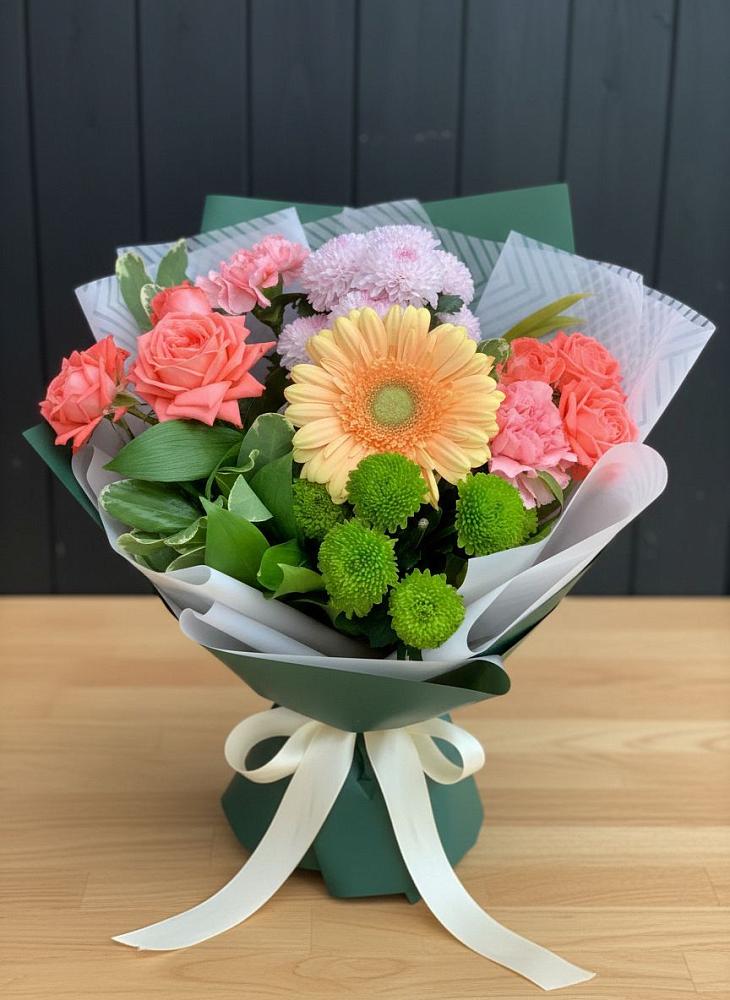Букет цветов из: Гвоздики, Розы, Герберы и Хризантемы в Арти