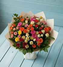 Букет Микс из разноцветных кустовых роз #REPLACE_PRED# Арти